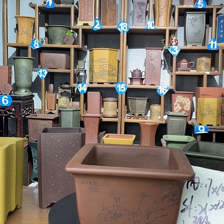 紫砂花盆四方微瑕特价