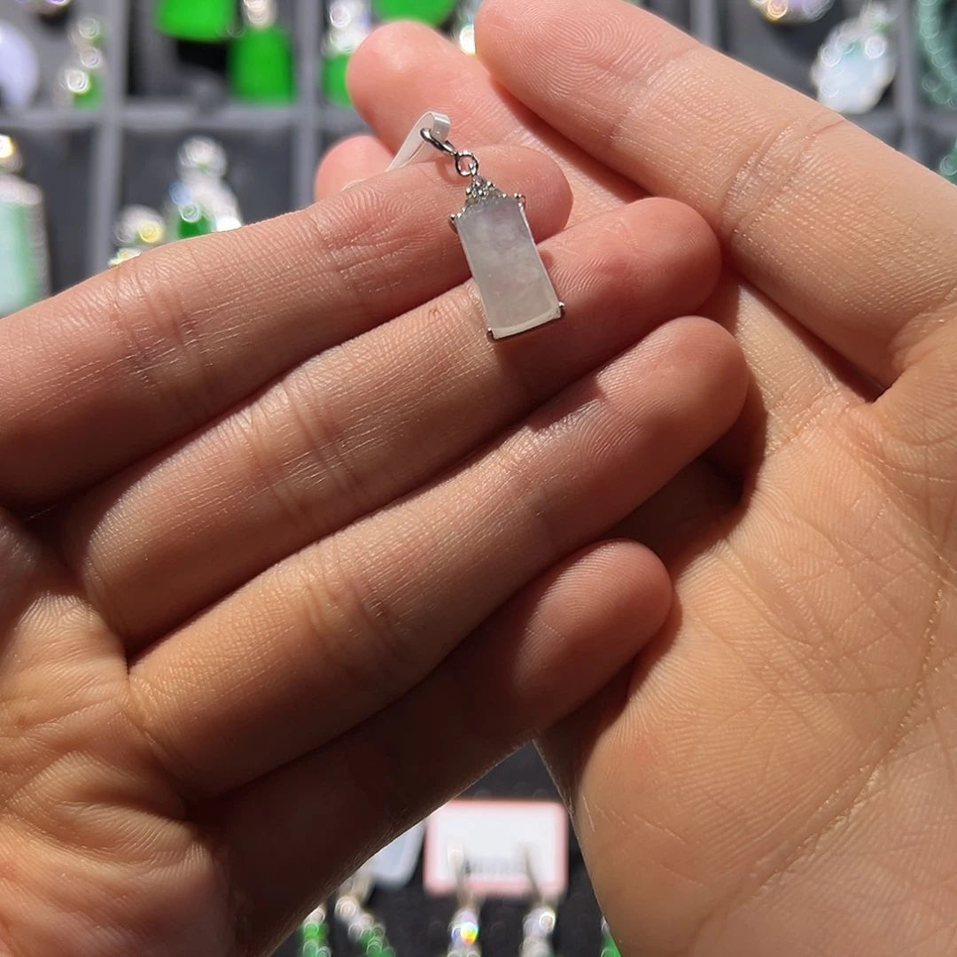 翡翠银S925镶嵌吊坠(不含链)