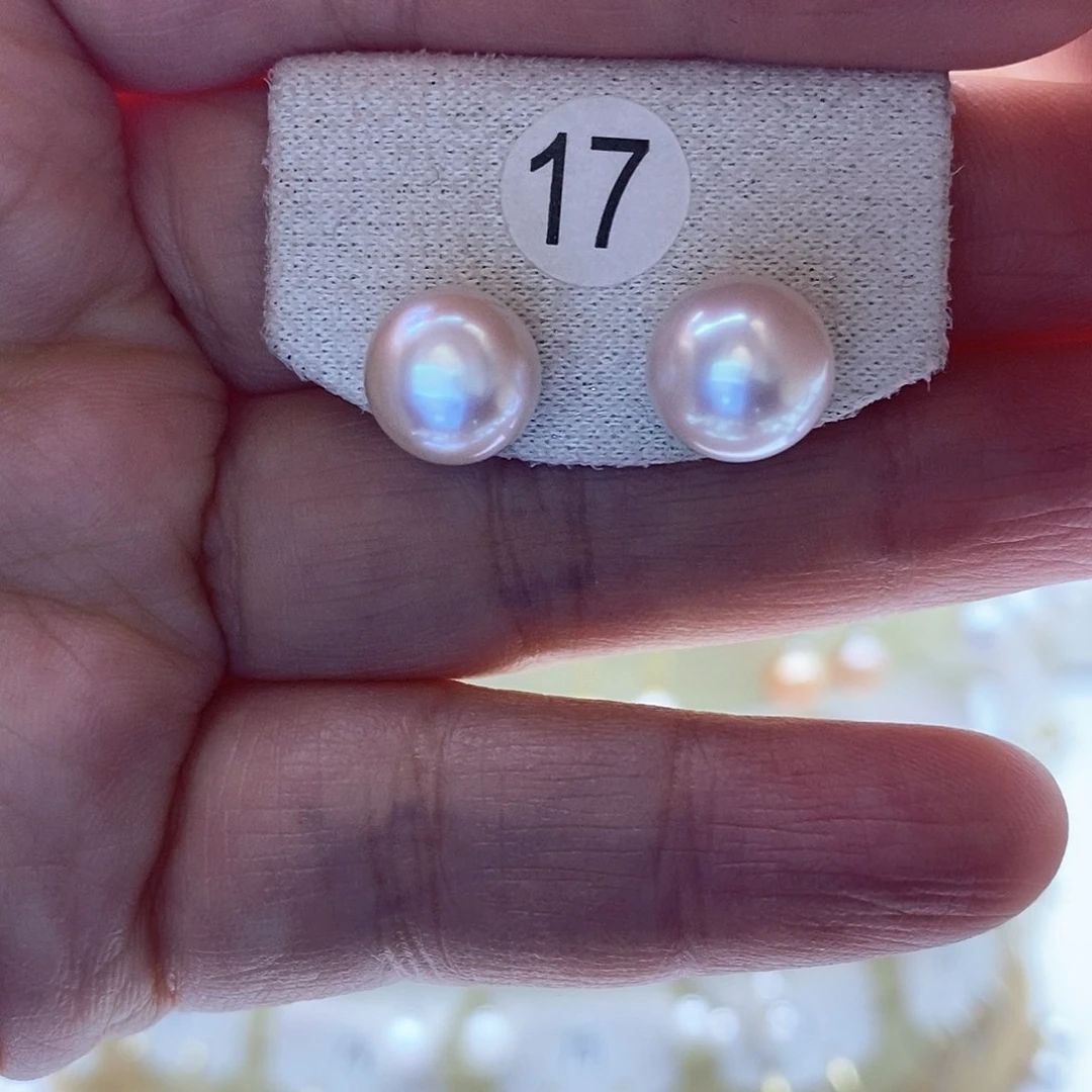淡水珍珠耳饰银S925镶嵌