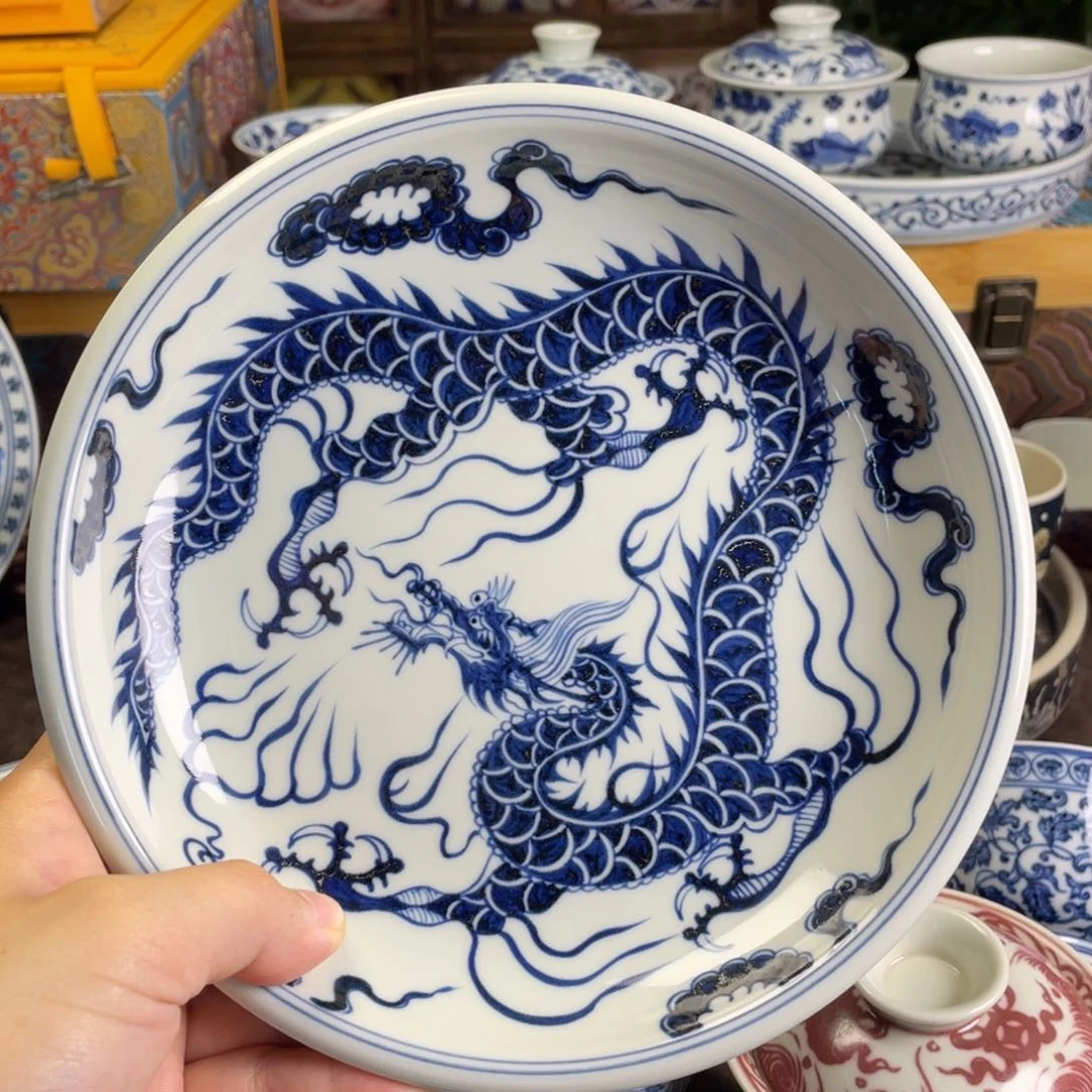 11景德镇青花龙壶承