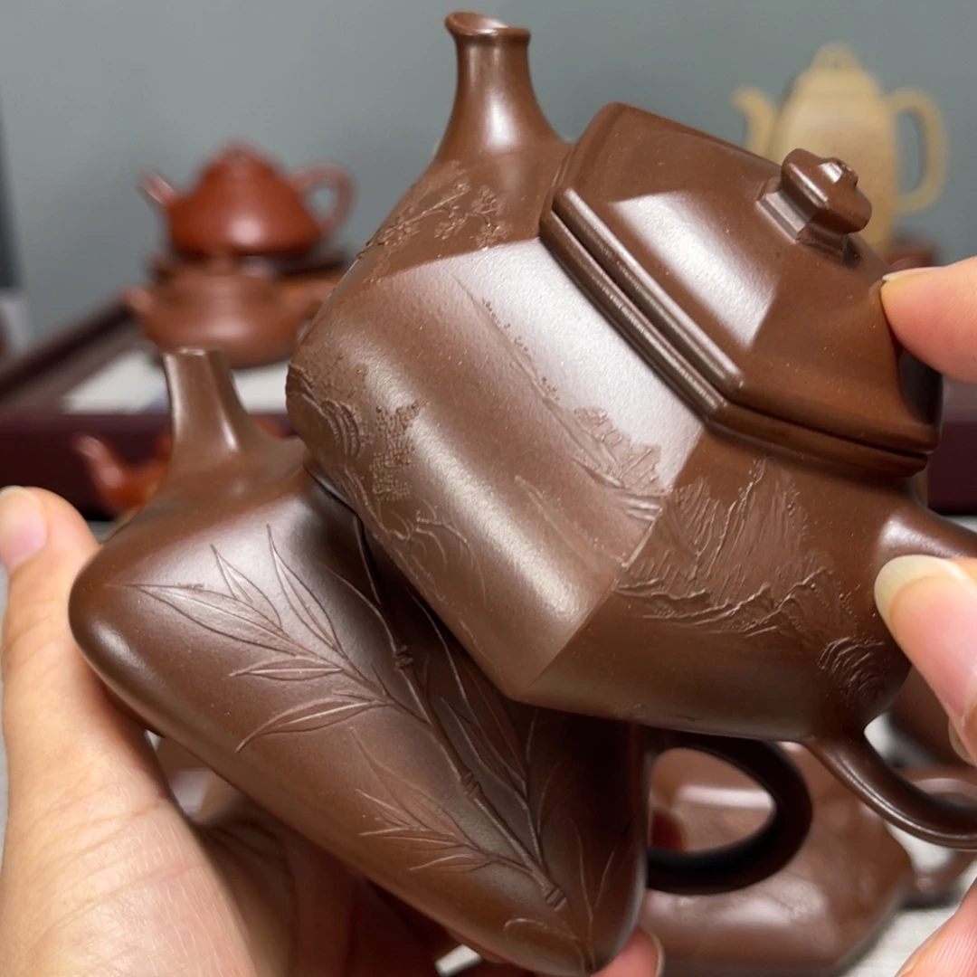 刘***贰茶壶紫砂全手工明炉，四方