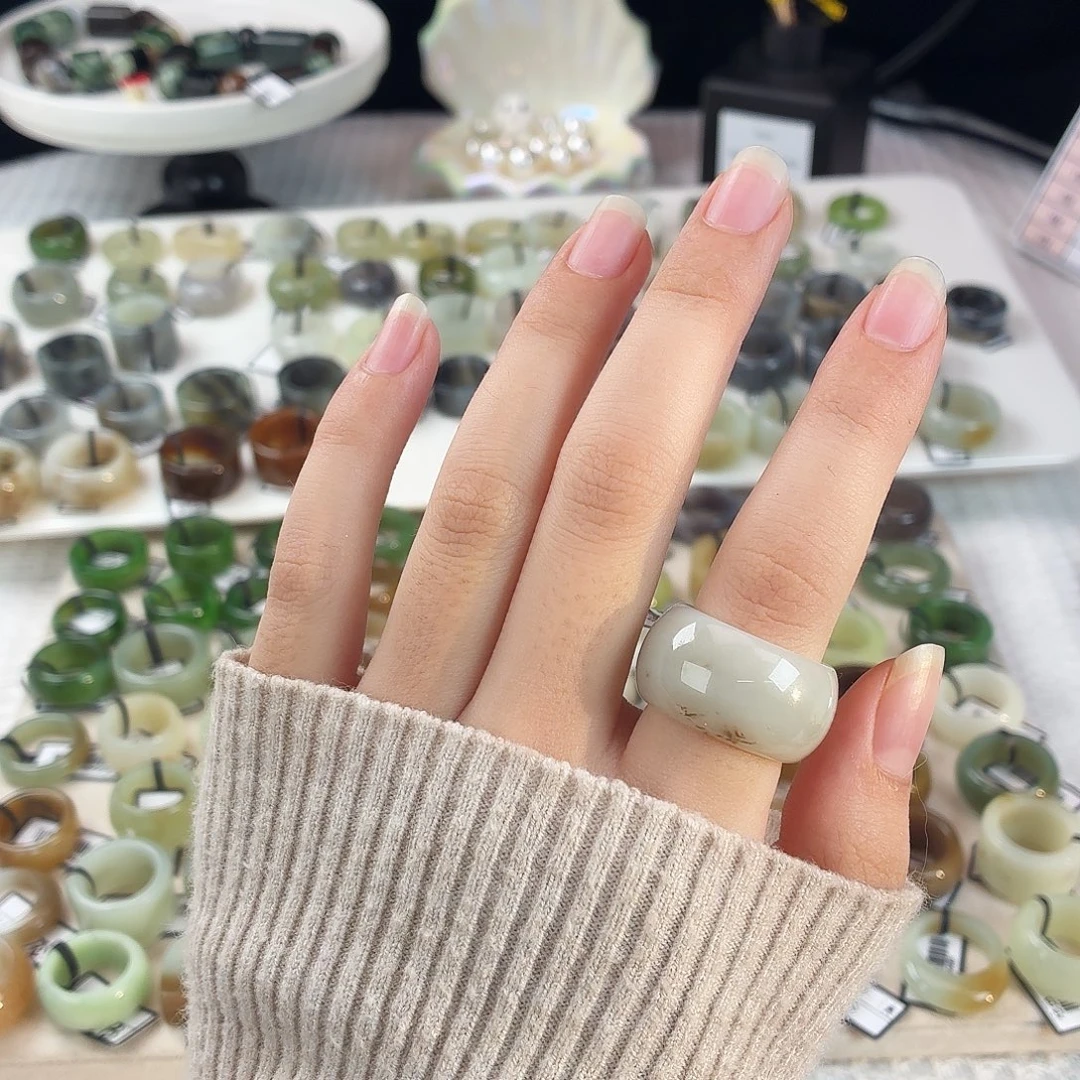 和田玉（糖玉）未镶嵌戒指x90桂花轮胎17.3不退换