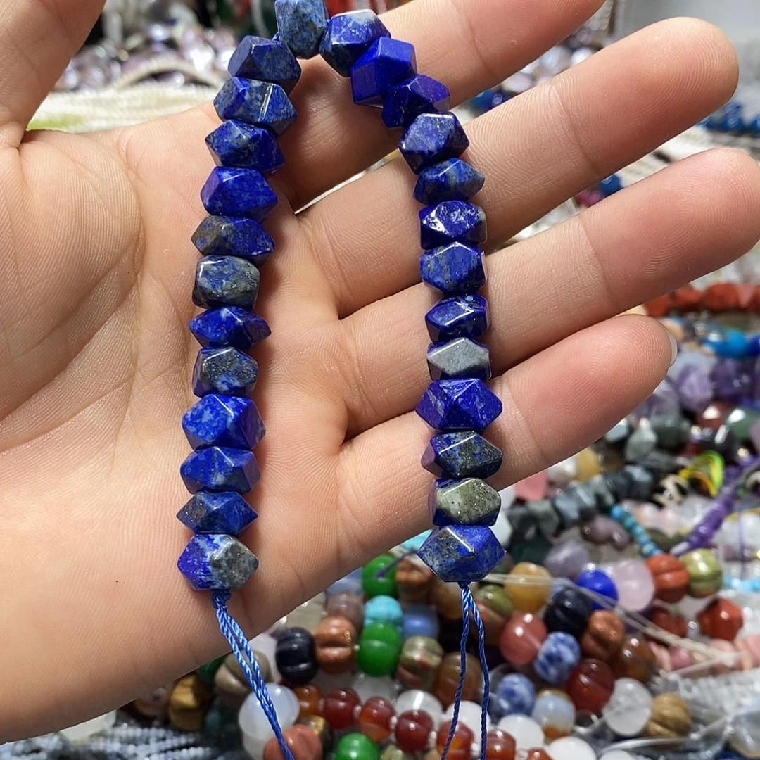 玛瑙/玉髓合金珠宝半成品青金石冲角半条K10㎜
