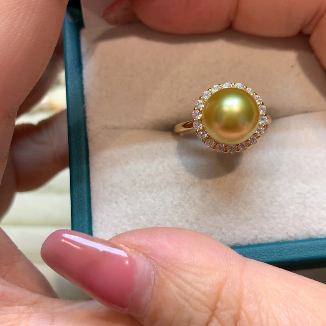 海水珍珠戒指银S925镶嵌