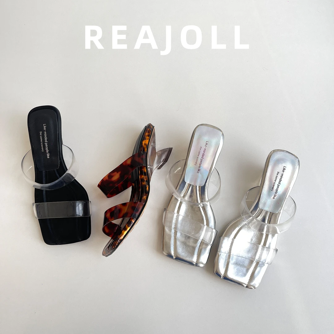 拖鞋女夏外穿2025新款坡跟透明袋子网红ins高级感半拖凉拖鞋女