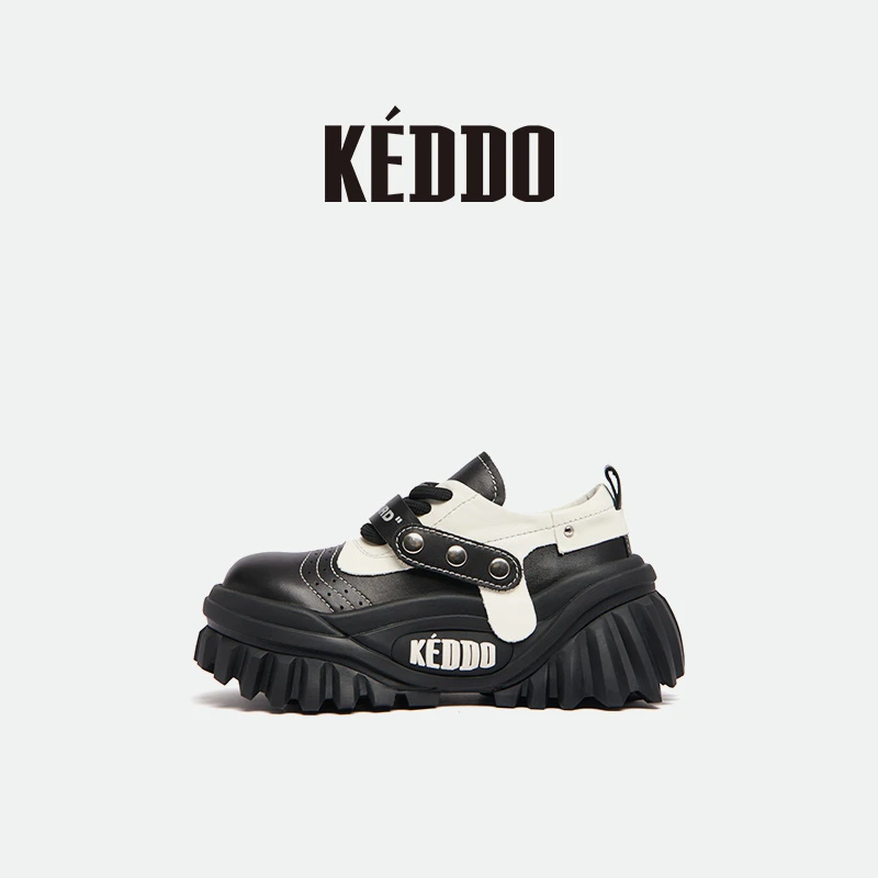 【沈月同款】KEDDO键盘鞋复古英伦小皮鞋女增高厚底百搭时尚乐福鞋