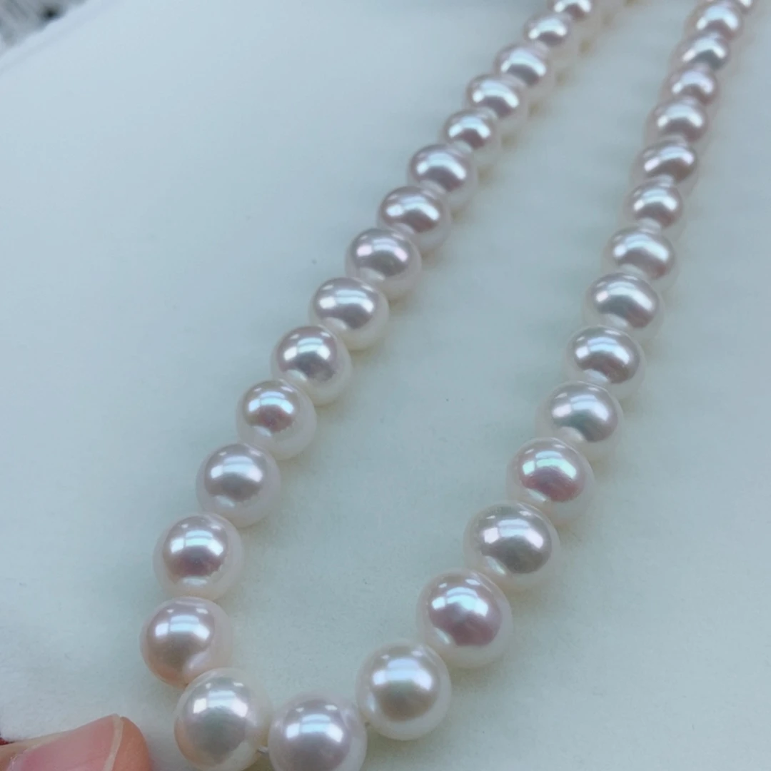 银S925镶嵌淡水珍珠10/11极强光炫彩捡漏