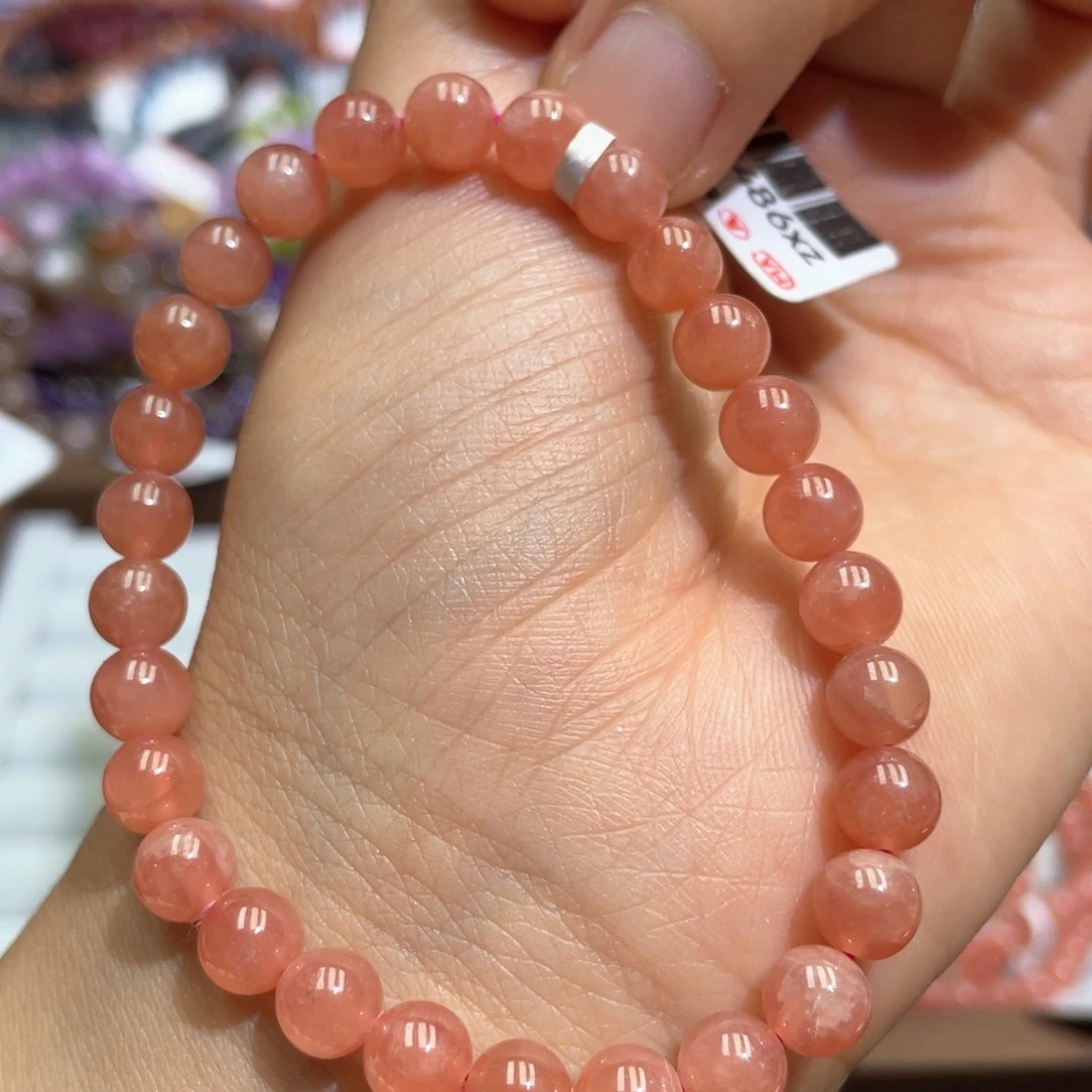 菱锰矿（红纹石）未镶嵌手绳