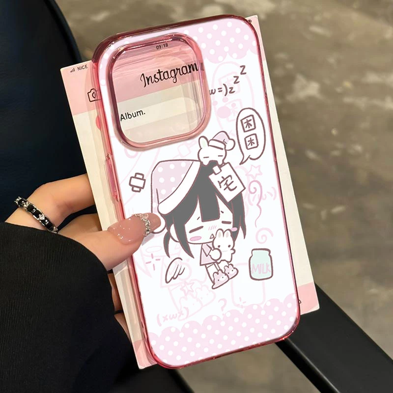 犯困女孩适用iPhone16苹果17/14_15PROMAX软胶13手机壳12情侣11X