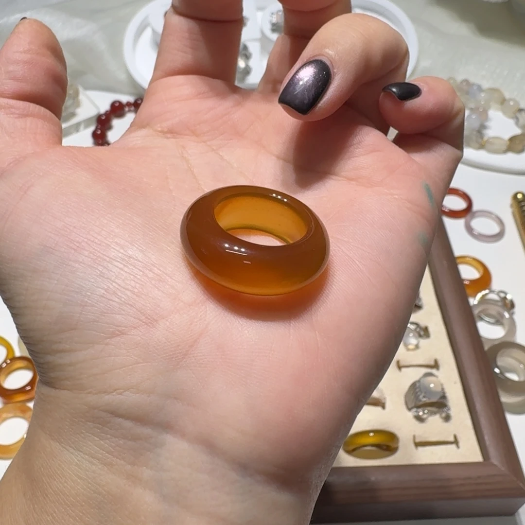 玛瑙/玉髓未镶嵌戒指港15/不退换