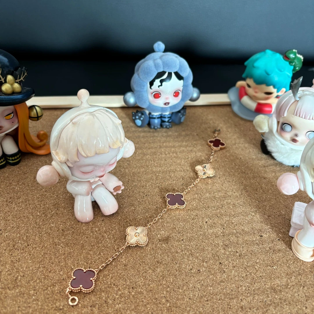 铜合金手链 气质百搭 红拼镭射金五花 1187