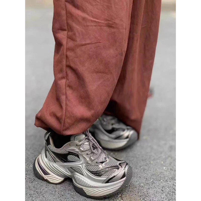 2025新款真皮老爹鞋系带轻便运动鞋休闲厚底单鞋女潮66-51