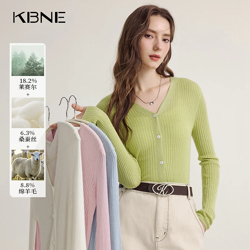【蚕丝羊毛】KBN开衫毛衣外套2025新款爆款洋气外穿显瘦慵懒版上衣