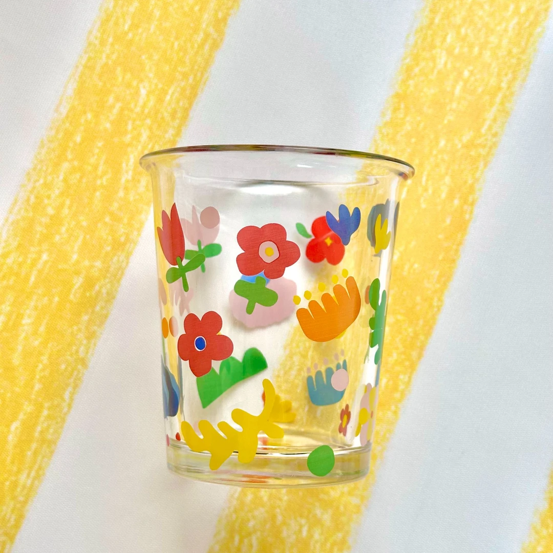 ART WATER原创设计花朵玻璃杯冰美式果汁杯