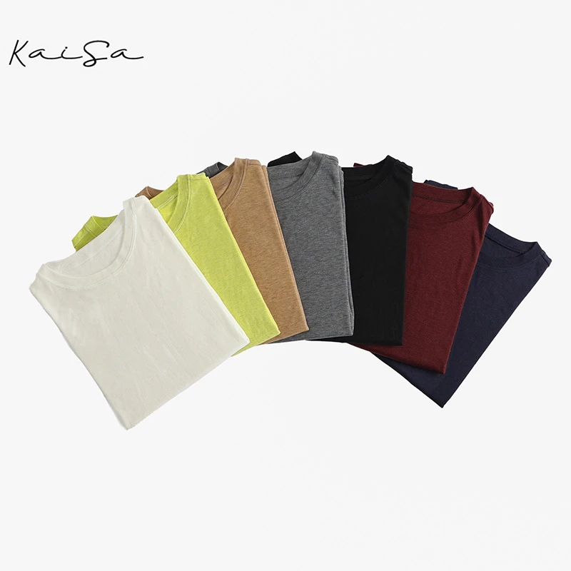 【小青芒】新款舒适百搭桑蚕丝莱赛尔圆领T恤YS6502