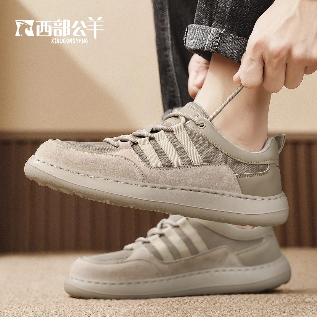 西部公羊2025百搭秋冬男运动透气耐磨防滑户外休闲鞋潮鞋潮流软底