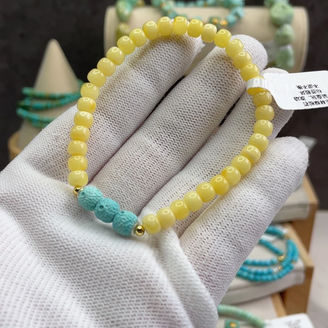 绿松石未镶嵌搭配小单圈卡5,5