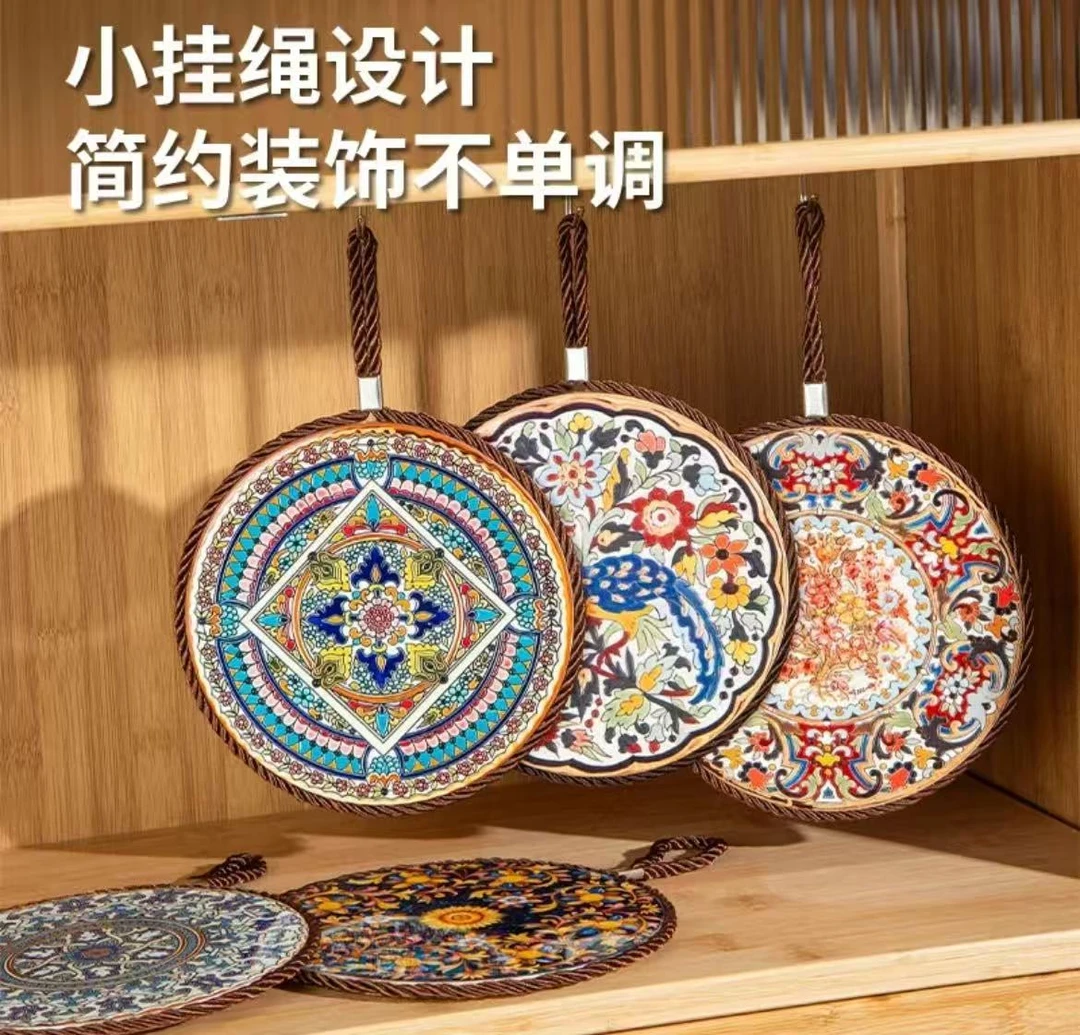 复古耐高温珐琅锅垫软木隔热垫厨房餐桌垫防烫砂锅垫碗垫锅垫