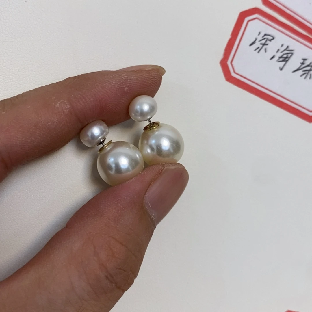 非金属贝珠（仿珍珠）925银7+12耳钉