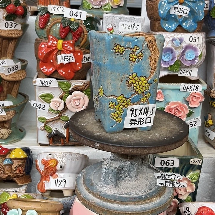 紫砂花盆粗陶材质多肉花盆