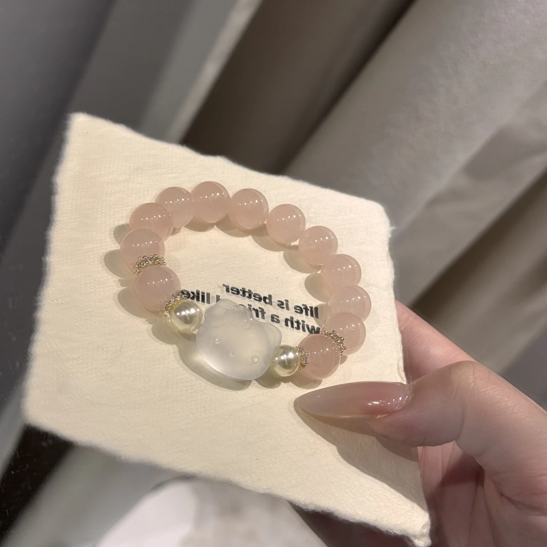 【kitty】天然西柚粉粉水晶氛围感设计款手链