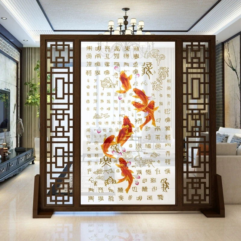 屏风隔断新中式实木移动中古风卧室门口定制款办公室遮挡家用