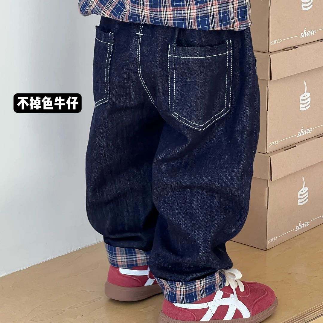 2/12【贴边】小童春装裤子男童牛仔裤不掉色活性牛仔