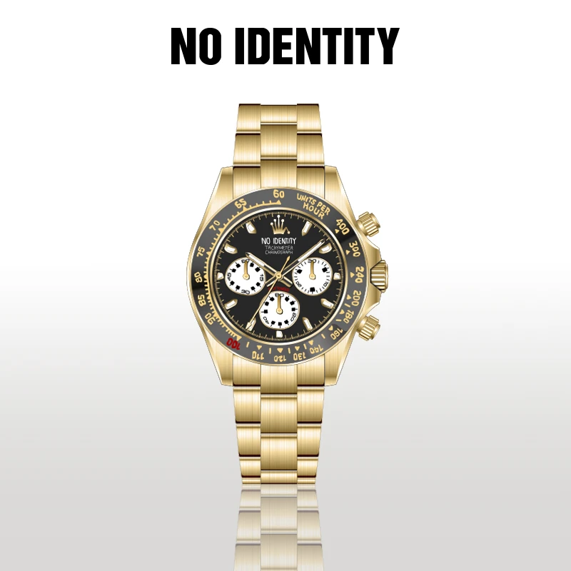 【新品】JPS 金熊猫 夜光石英机芯 蓝宝石玻璃男士计时表