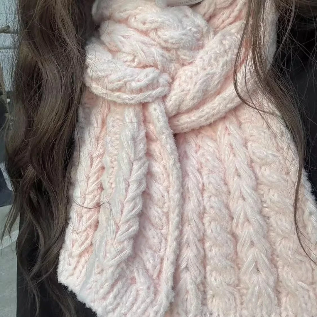 爱心麻花围巾8股云朵绵绵手工棒针围巾diy材料包保暖送女友礼物