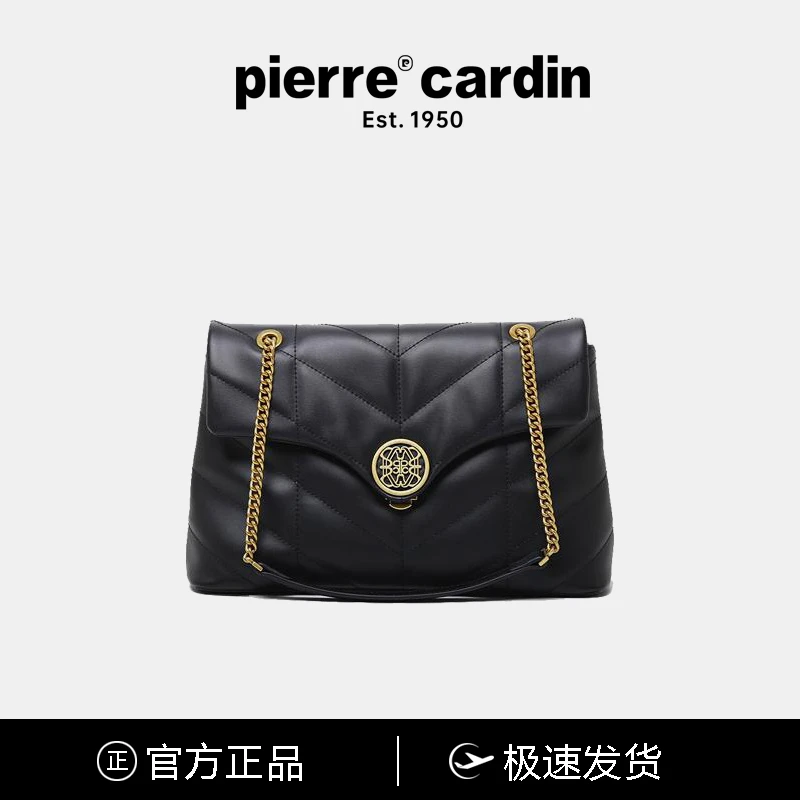 皮尔卡丹单肩链条包大容量女士通勤小香风简约质感高级女包