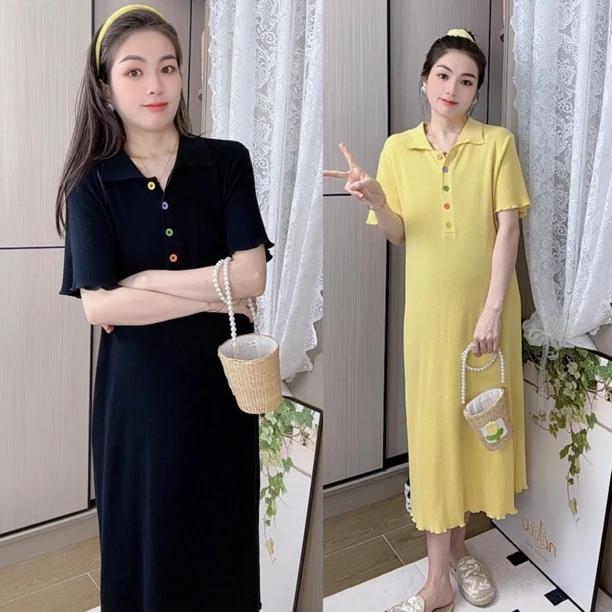 【八倍弹冰爽丝】【周周】2025孕妇夏季连衣裙高弹显瘦百搭长裙