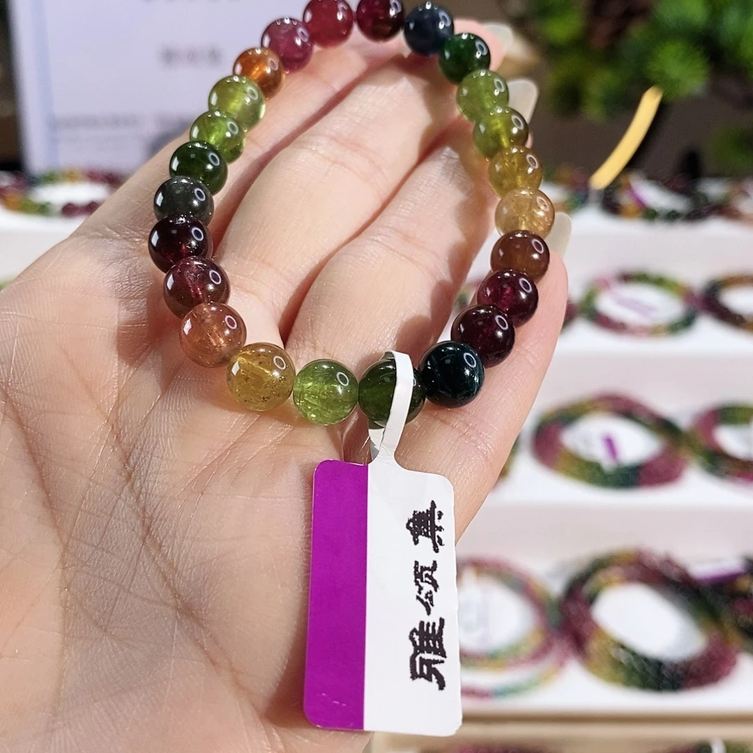 碧玺手串未镶嵌G2312素圈颜色微差