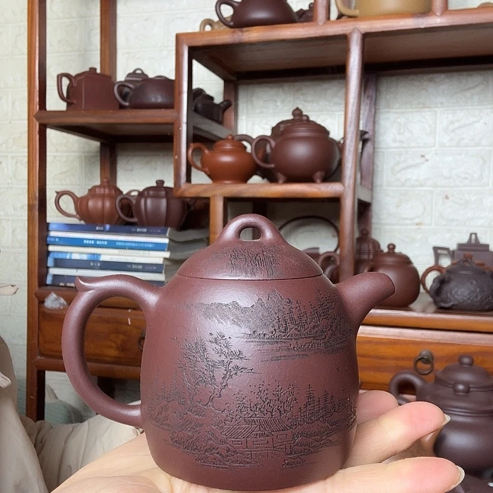 我***划茶壶紫砂秦权260cc精工半手工