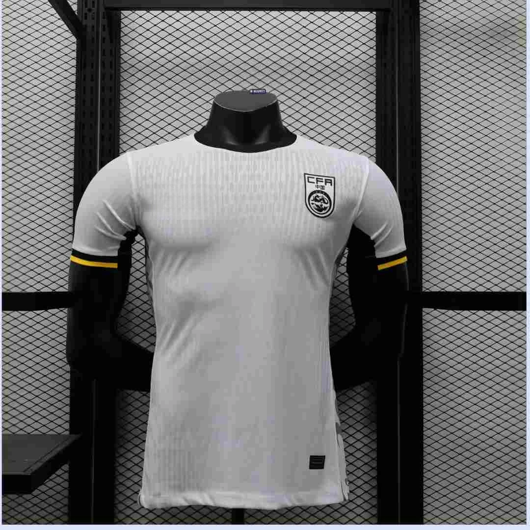 国足球衣2024客场球员版球迷版短袖黑色足球球衣透气速干足球服