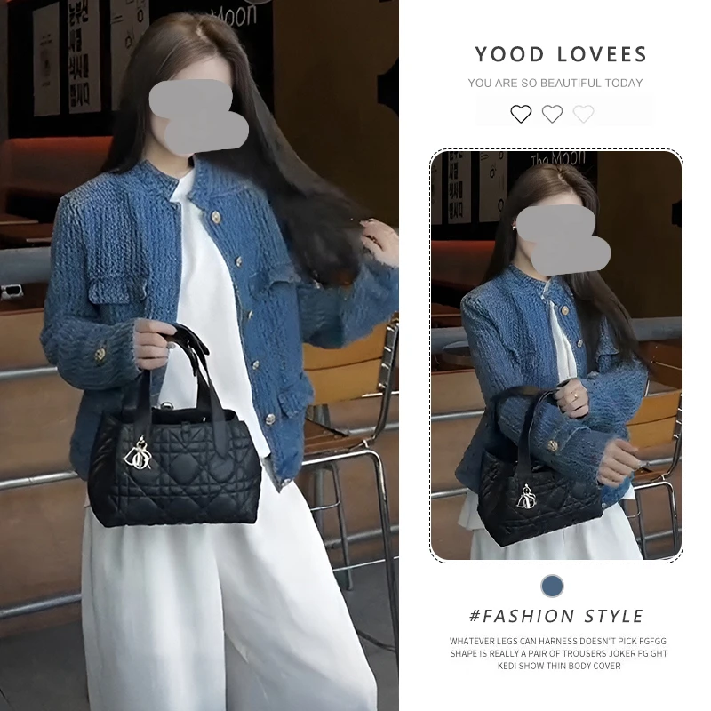 小香风复古蓝色牛仔外套女春秋季高级感宽松夹克气质洋气长袖上衣