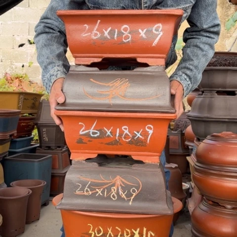 紫砂花盆特价包邮送盒