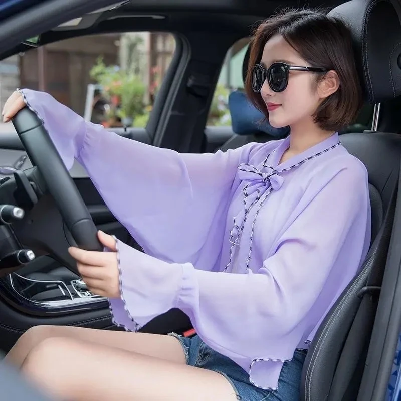 【网红爆款】春夏季防晒披肩女 透气薄款沙滩遮阳荷叶边防晒衣