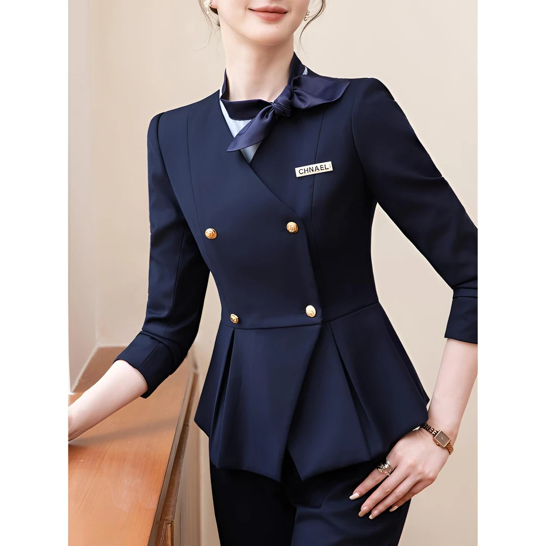 职业西装套装女新款修身气质美容院珠宝店前台正装工作服西服套装