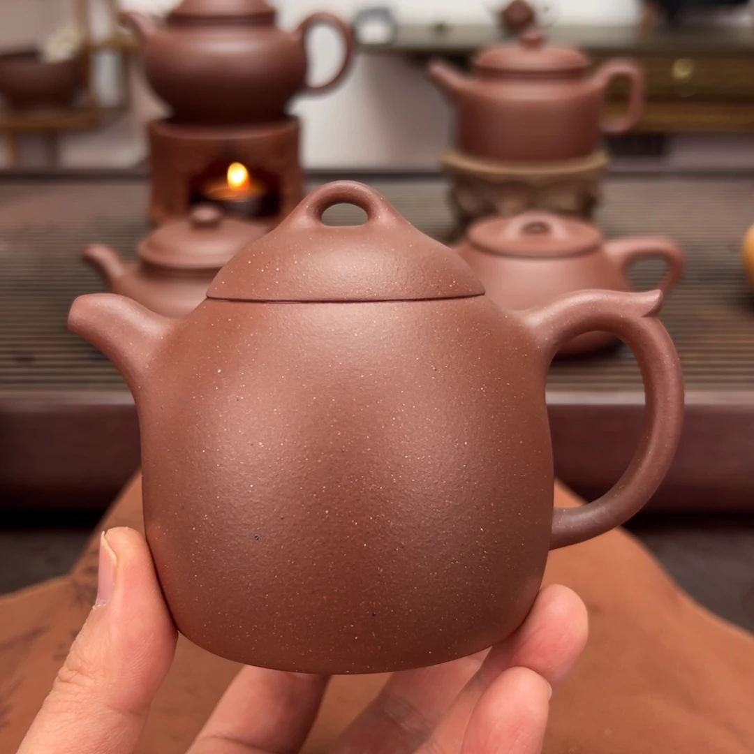 紫砂茶壶老料底槽青210毫升