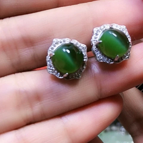 和田玉戒指银S925镶嵌