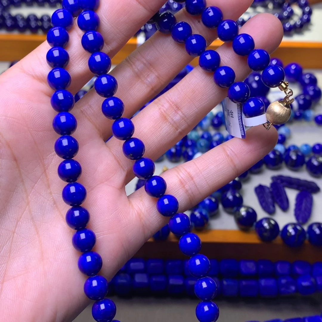 青金石未镶嵌项链7.8mm左右