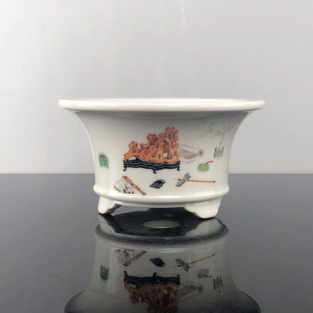 593 小号  秋物山手工手绘 清供系列花盆 景德镇陶瓷