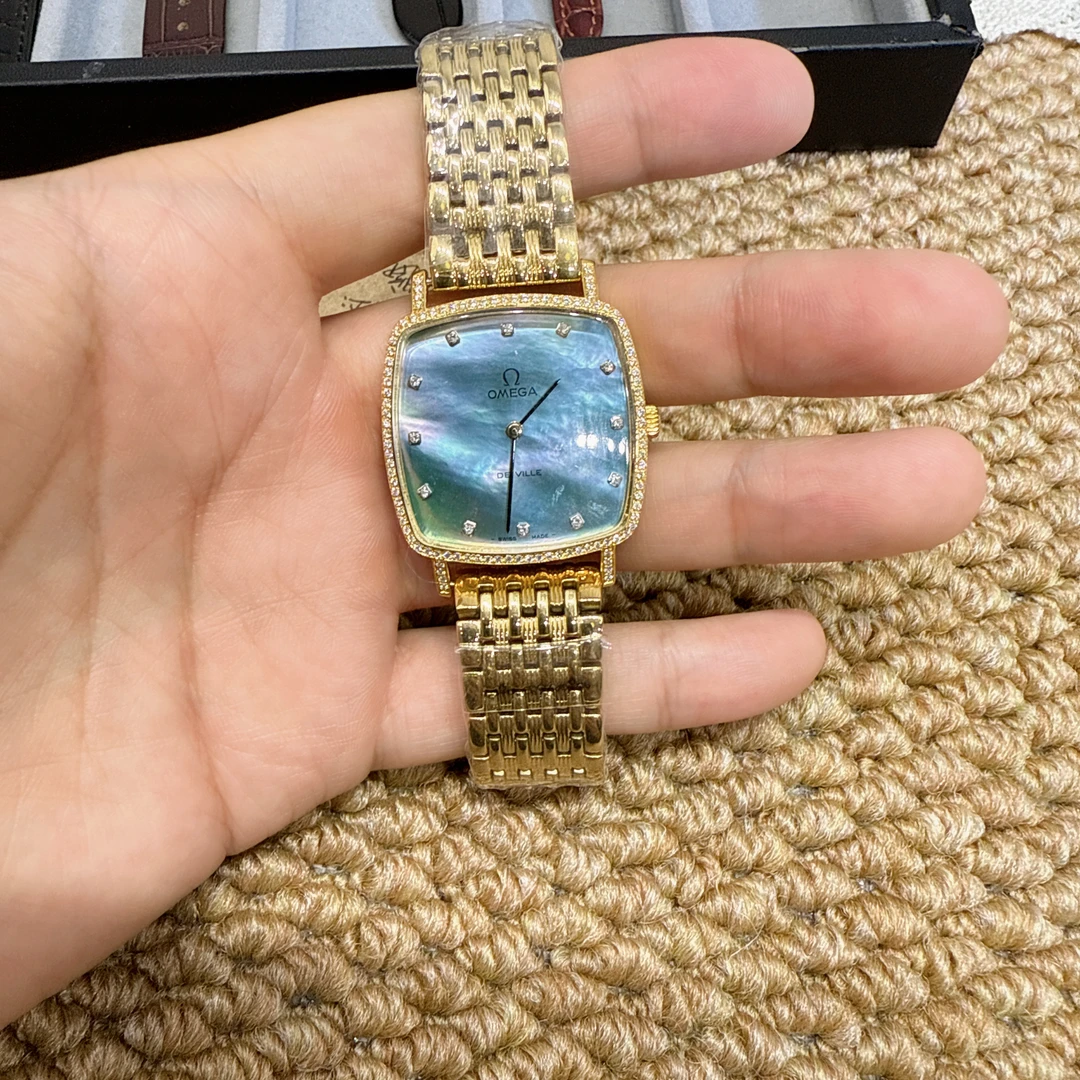 95新 Omega/欧米茄 手动机械表后镶钻盘31腕18/25610437/yy