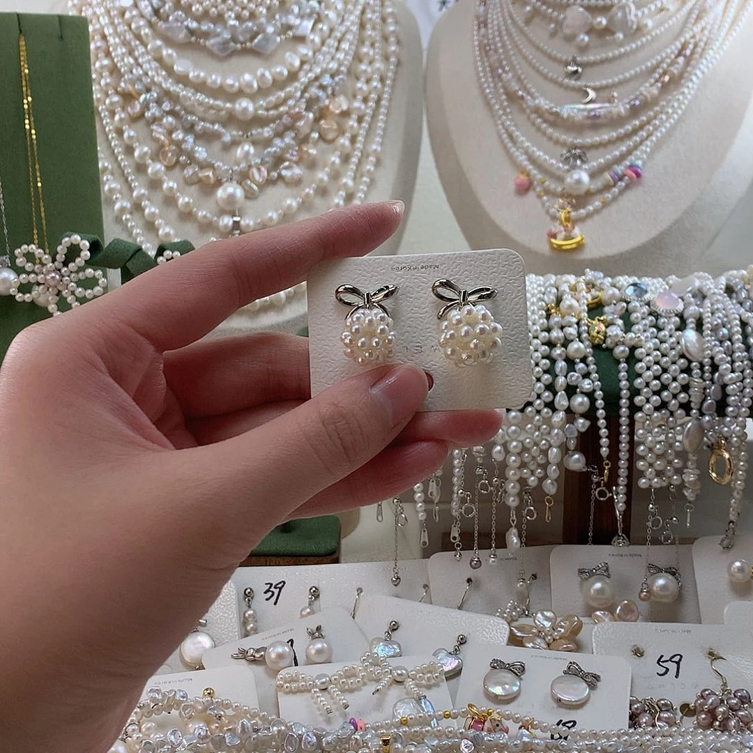 耳饰合金淡水珍珠