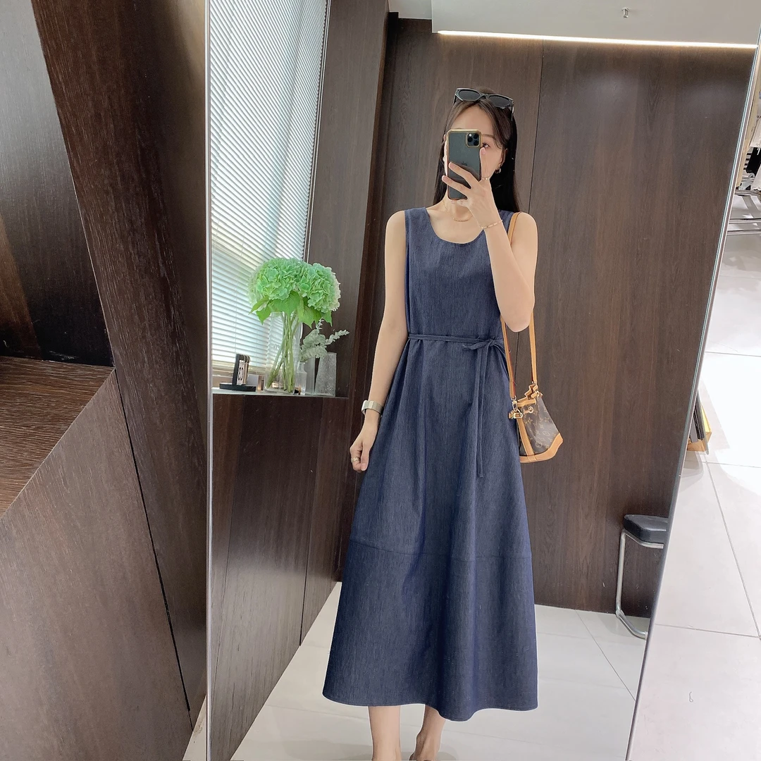 IMFLY金小金自制女装 连衣裙DYQ703温柔风气质无袖背心连衣裙