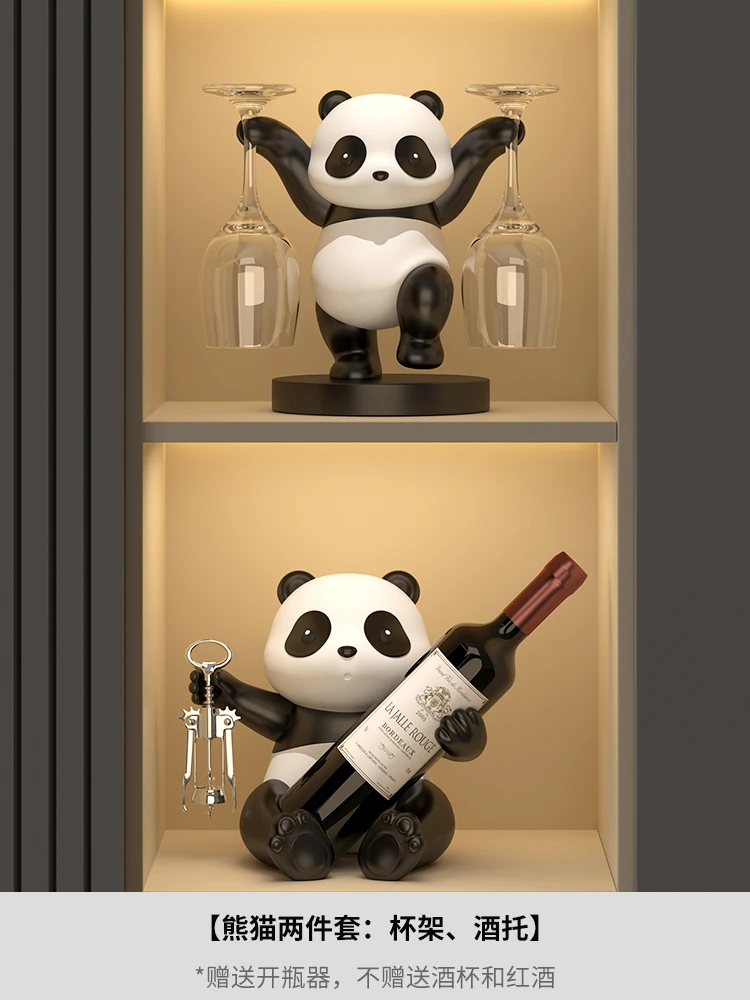 轻奢熊猫玄关置物简约玻璃柜乔迁之喜仪式布置