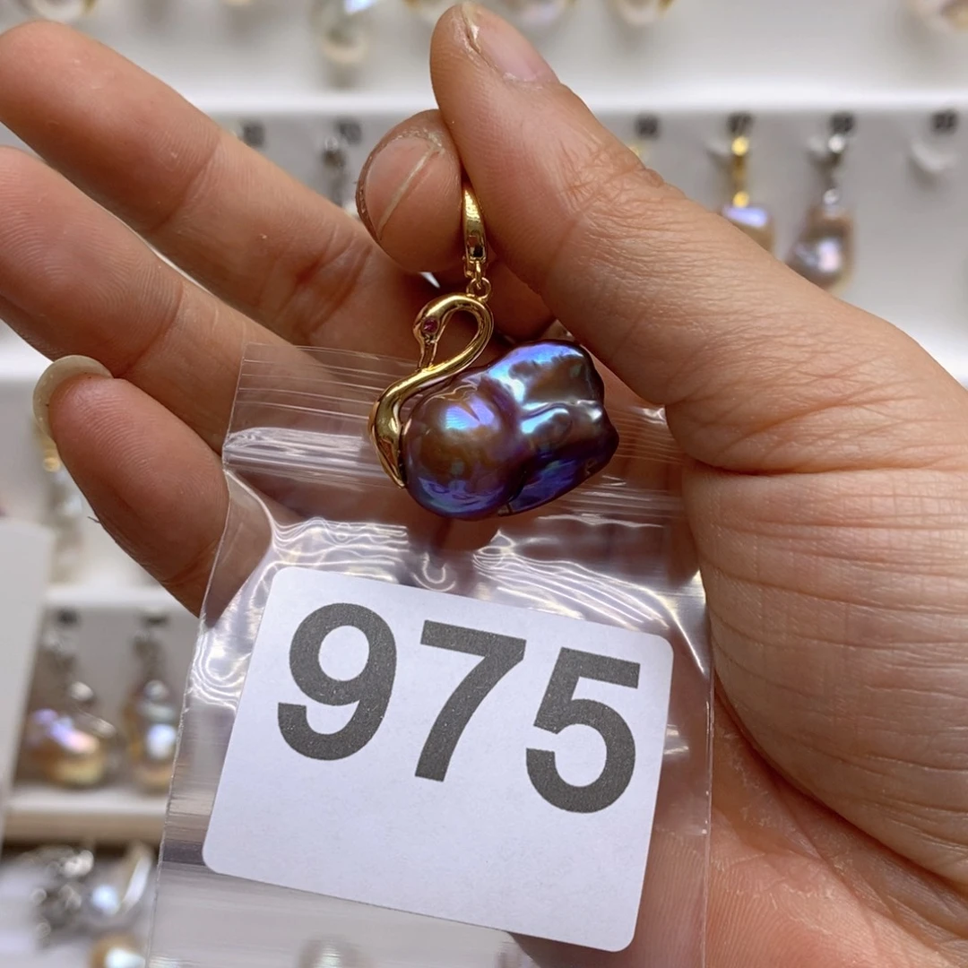 淡水珍珠颈饰银S925镶嵌975