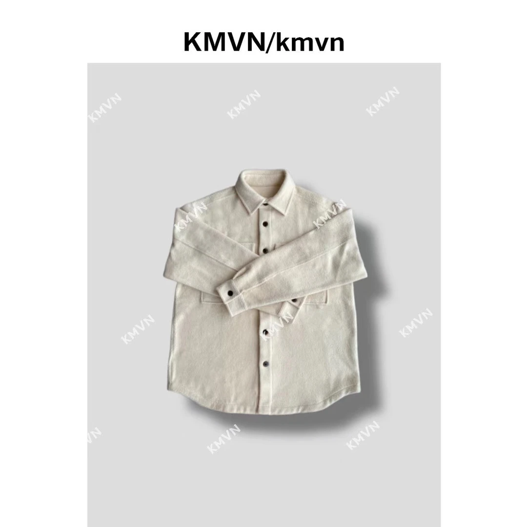 【奶霜】2023秋冬季 轻奢双口袋杏色长袖休闲衬衫外套通勤