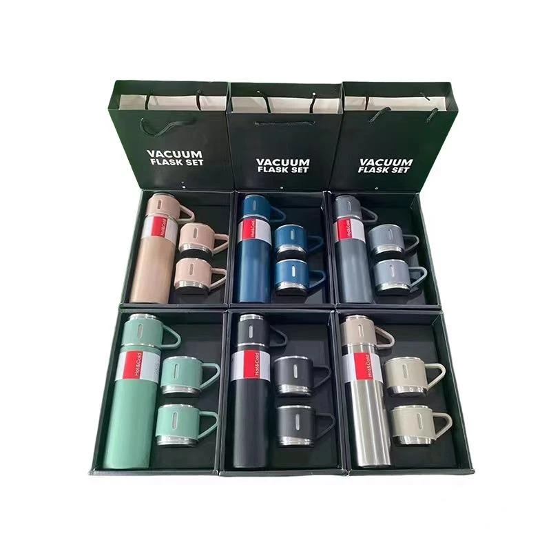 304不锈钢保温杯一杯三盖商务礼品杯礼盒装水杯公司印logo刻字杯9