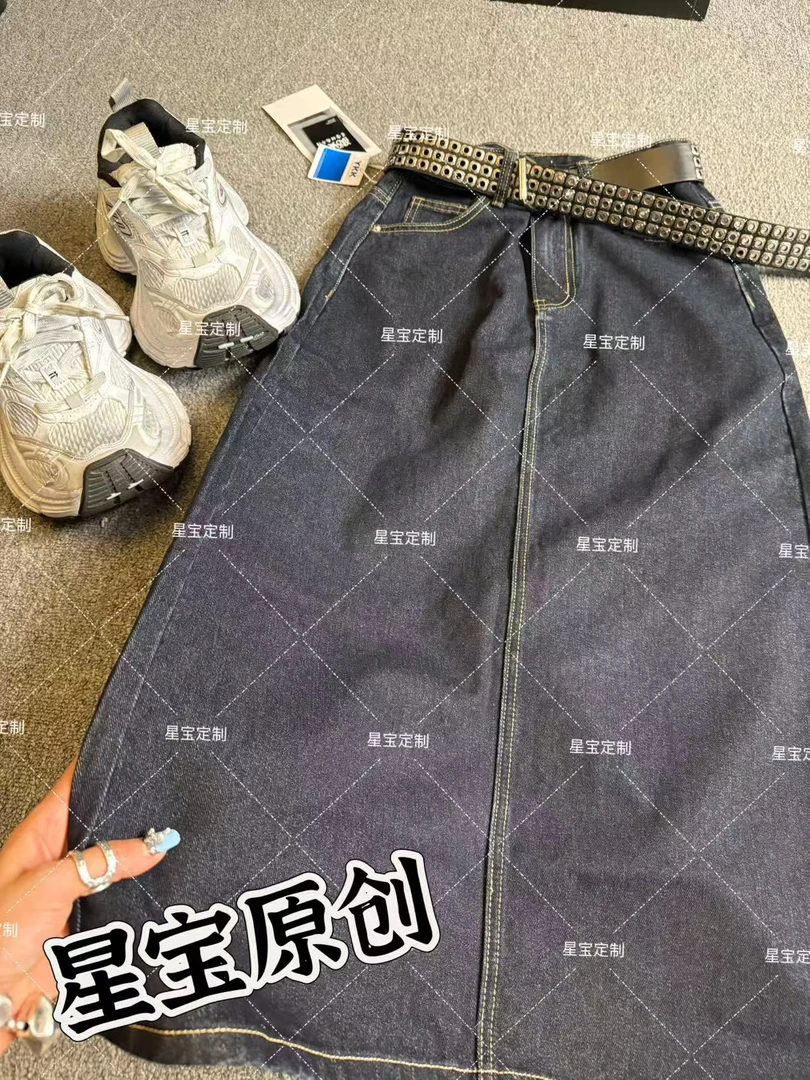【星宝专属】9075复古蓝色牛仔半身裙2025新款高腰显瘦百搭长裤裙子